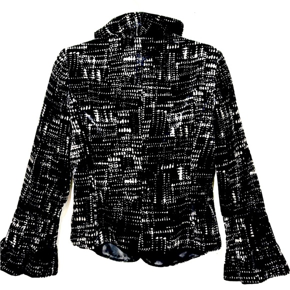 Gergio Armani Collezioni Women's Cut Ruffle Velvet BlazerJacket Silk Blend Sz 8 - Picture 2 of 12